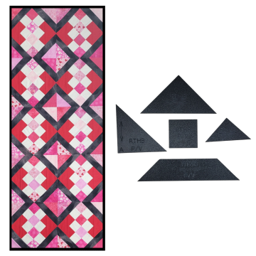 Rags N Tatters Heart Block Table Runner Template & Instruction